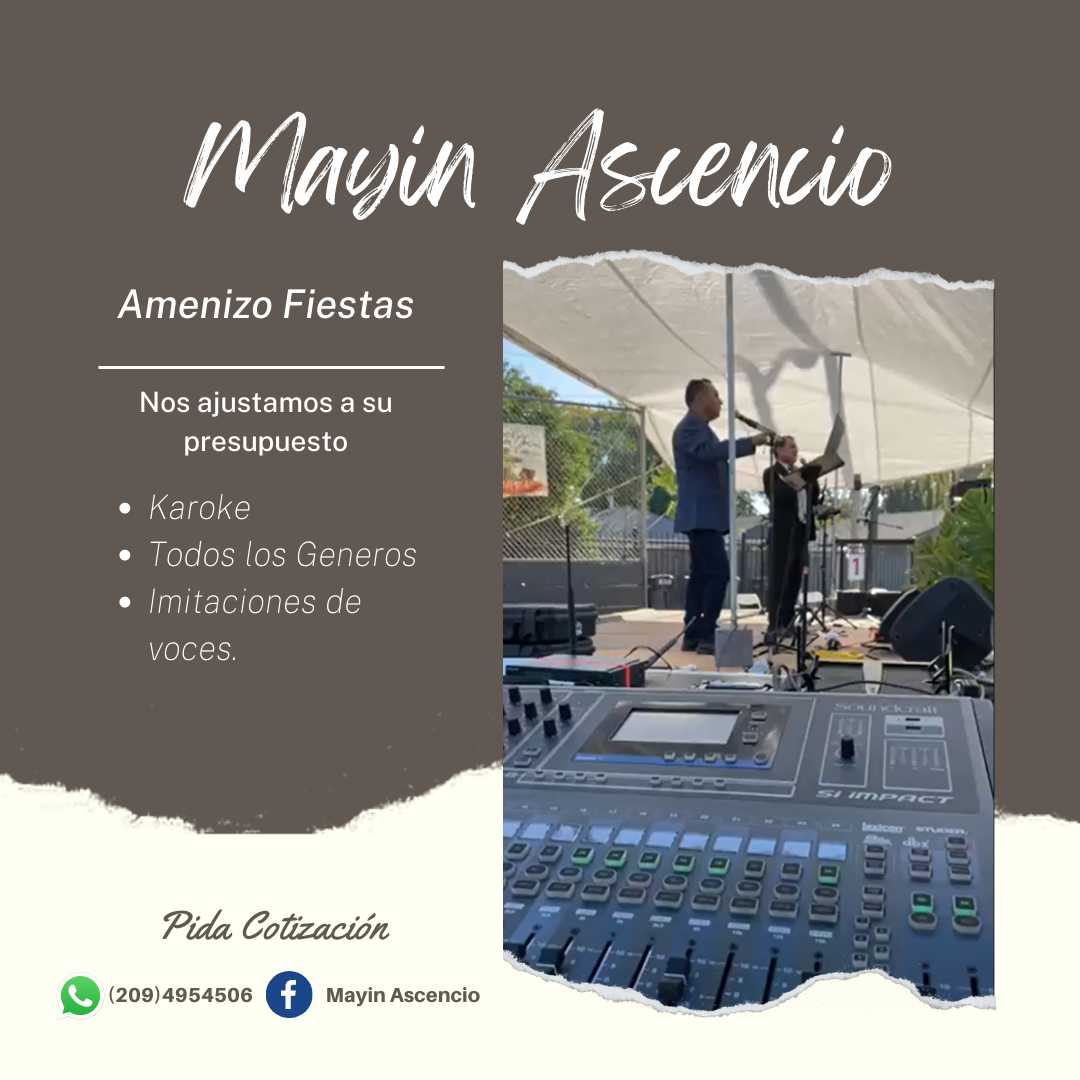 Cantante y amenizador de Fiestas y Eventos